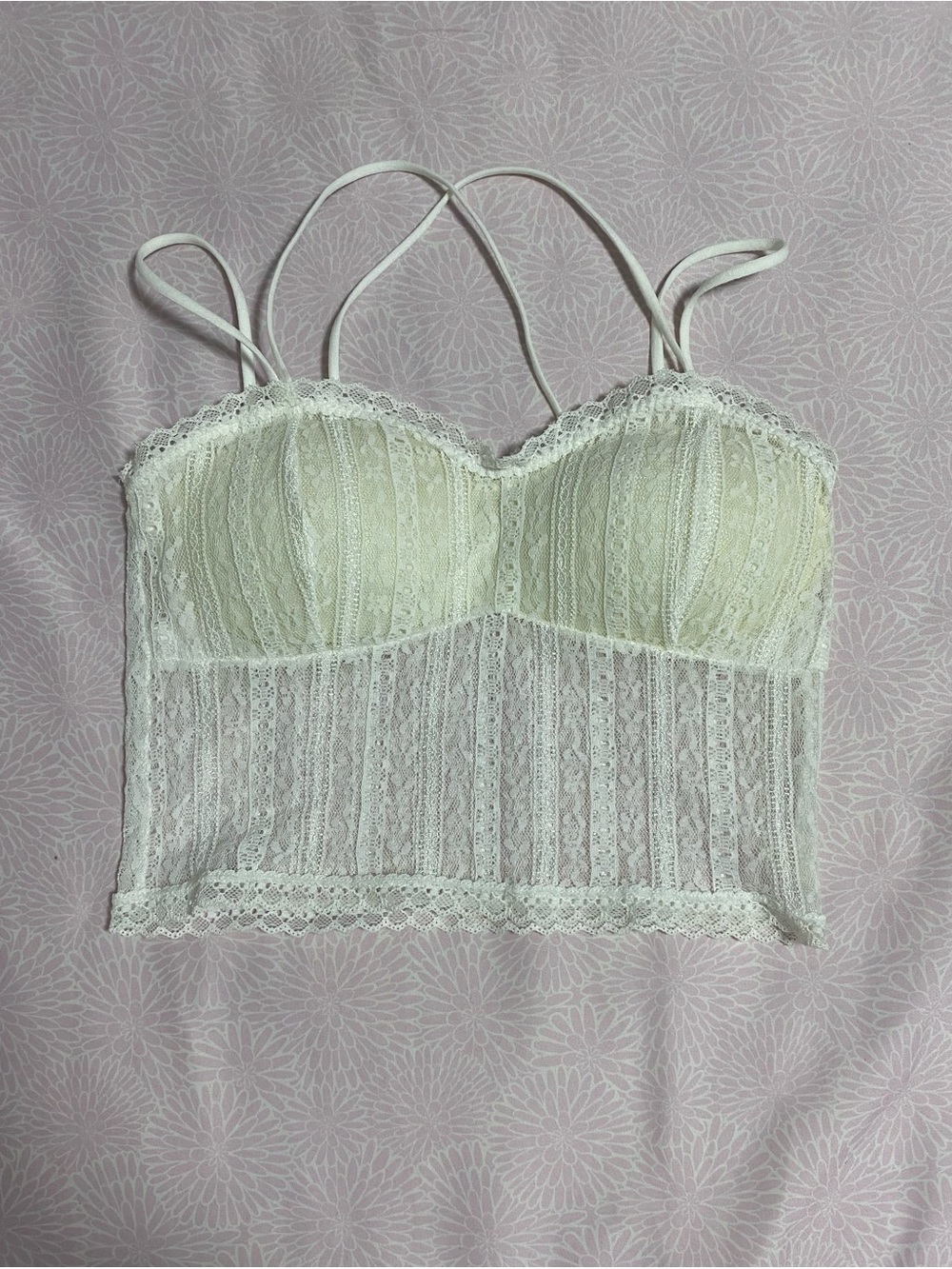 Delicate Lace Bustier Camisole in Cream